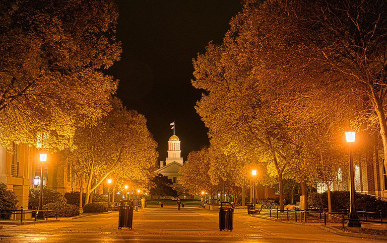 Old Capitol at night.