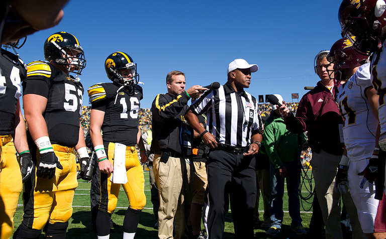 Shawn Smith during the coin toss.