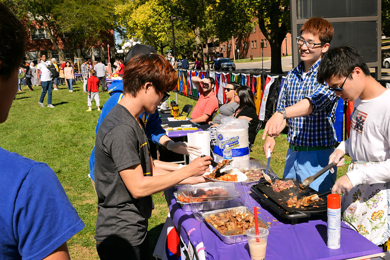 Students offer a taste of culture at more than 40 booths.