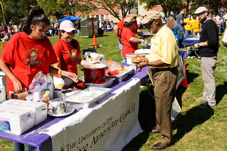 The Native American Council and the UI Native American Student Association sell Indian tacos to hungry festival participants.
