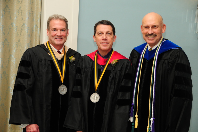 James Otterbeck, James Ray, and UI College of Pharmacy Dean Donald Letendre