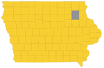 Fayette Country highlighted on Iowa map