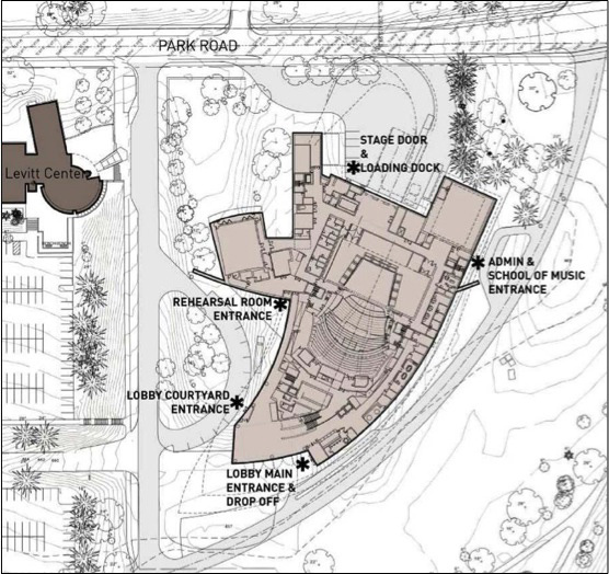 The site map for Hancher Auditorium.
