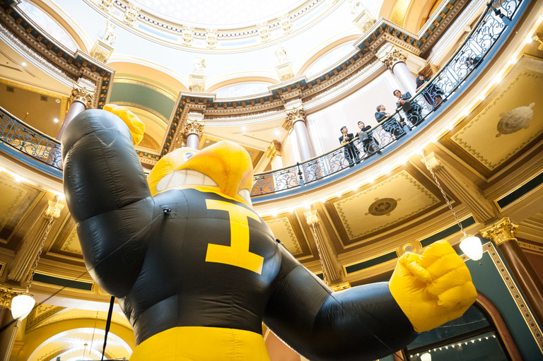 Inflatable Herky at the Capitol in Des Moines