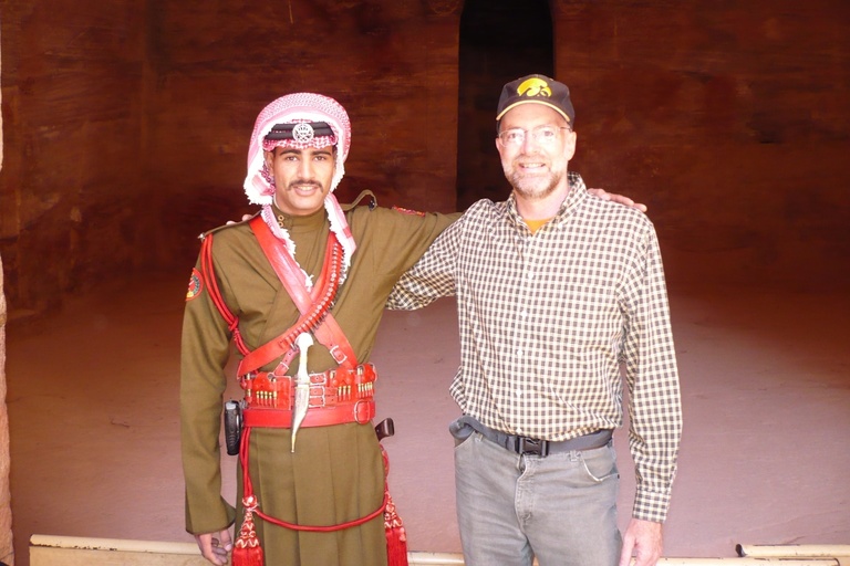 McMullen poses witha policeman in Jordan