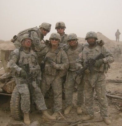 Photo of Greg Touzani with his fellow platoon members in Iraq