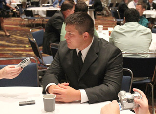 james ferentz answers questions at a table