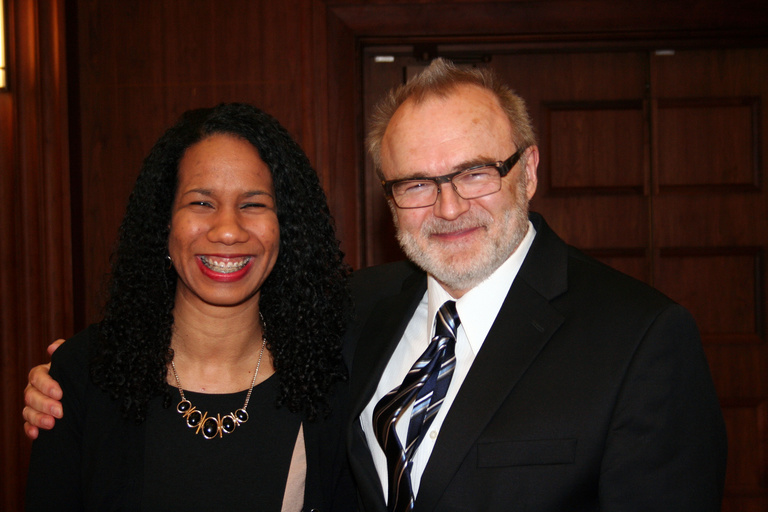 Kaylia Duncan and thesis advisor Siegfried Janz, professor of pathology.