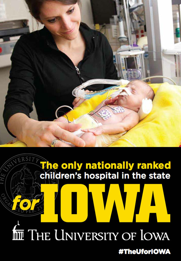 Advertisement reading "the only nationally ranked children's hospital in the state"