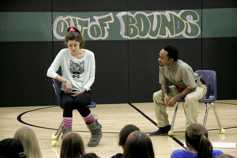 "Out of Bounds" play being performed