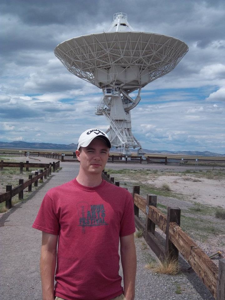 Patrick Fischer's current  project involves using the VLA (Very Large Array) radio telescope near Socorro, N.M. Photo by Steven Spangler.