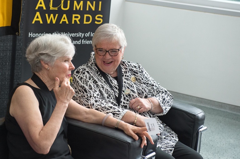 Two UIAA Distinguished Alumni Award winners talking