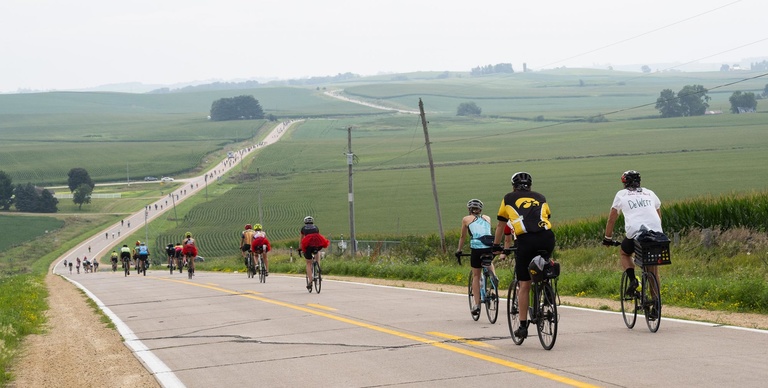 riders on a welcome downhill slope