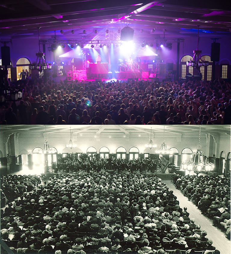 Concerts inside the IMU Main Lounge, in 2015 and 1928