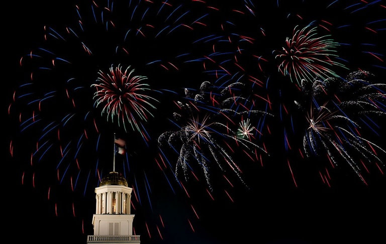 Fireworks over the Old Capitol