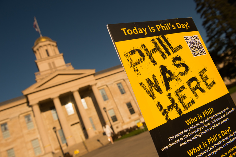 Phil's Day signs on campus