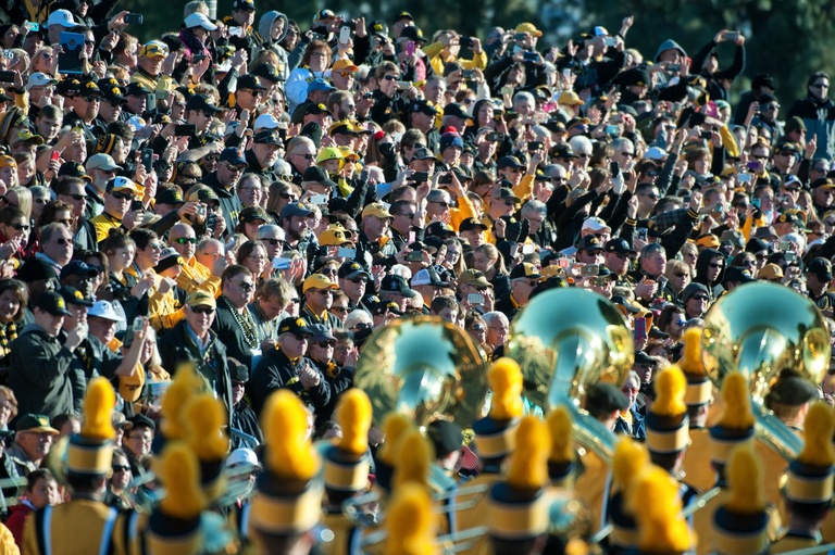 Hawkeye fans at the Rose Parade