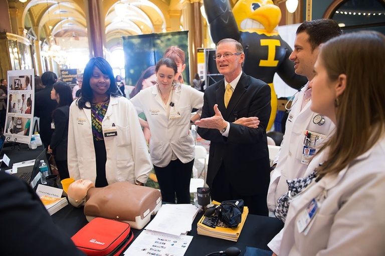 UI Medical students at their booth.