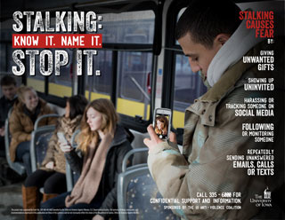 Stalking campaign poster desing