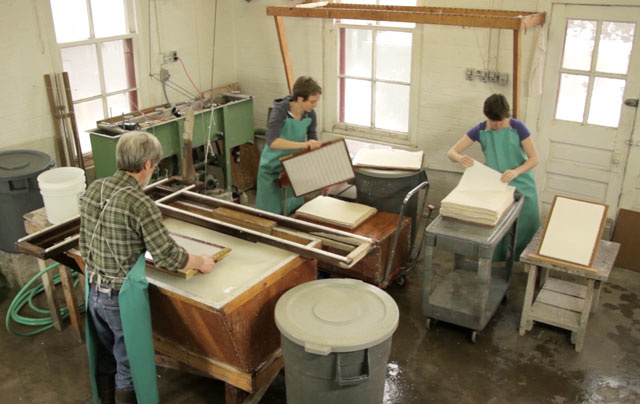 Center for the Book papermaking team