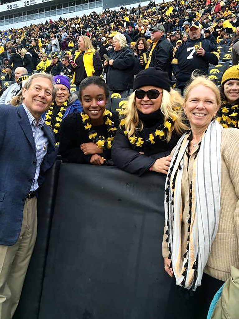 Sheri Salata and her daughter Alexis Wright, a UI sophomore, with Bruce and Mary Harreld at the UI vs. Maryland football game on Oct. 31, 2015.