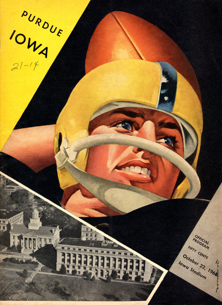 Illustrated football program cover, 1962.