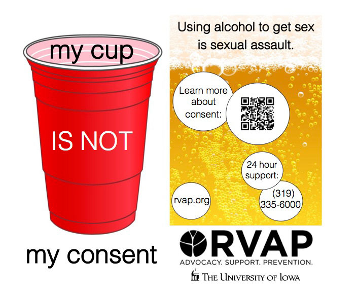 \"My cup is not my consent\" card