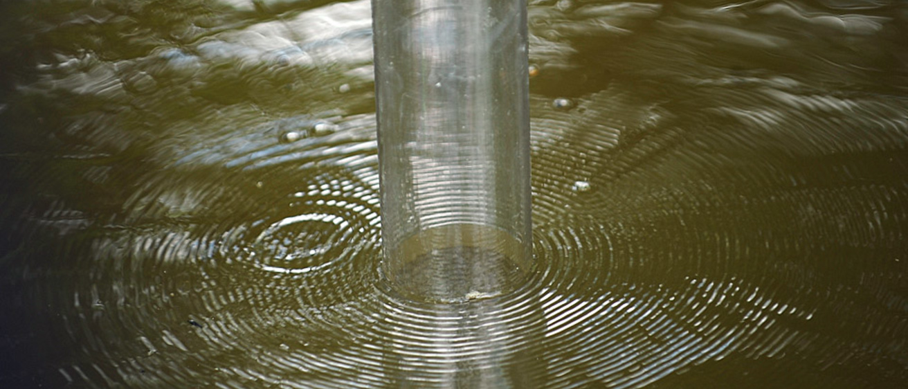 large tube in water