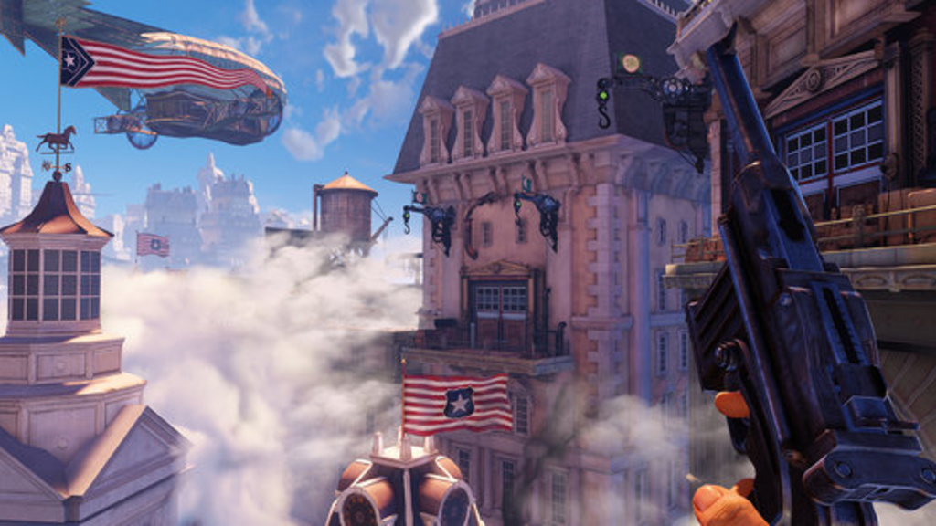 newsmaker, The game BioShock Infinite brings players to the floating city of Columbia during the 1893 Chicago World’s Fair. Image courtesy of Irrational Games