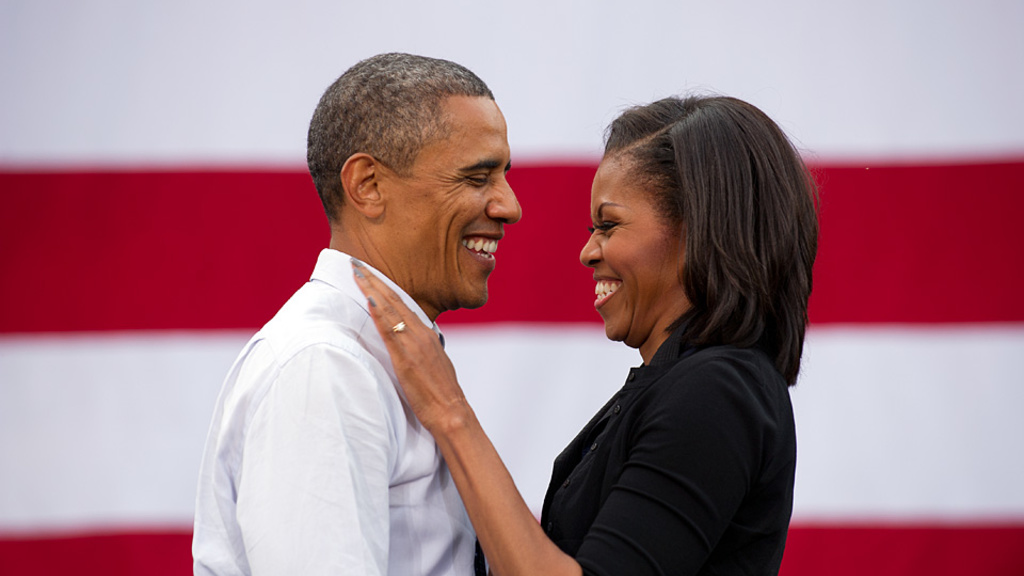 President Barack Obama with First Lady Michelle Obama