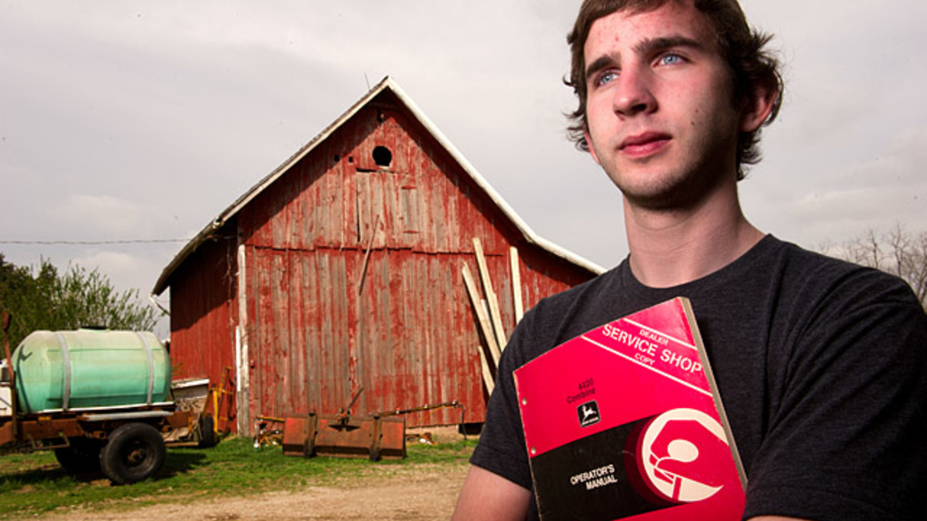 Tyler Finchum on his family's farm