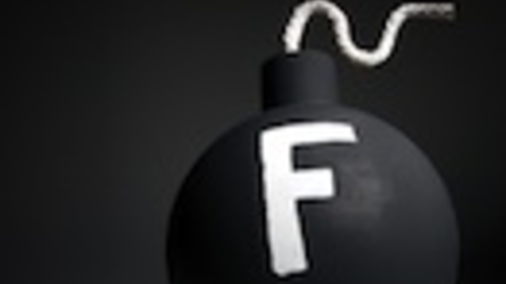 Illustration of a bomb with the letter &#039;f&#039; on it