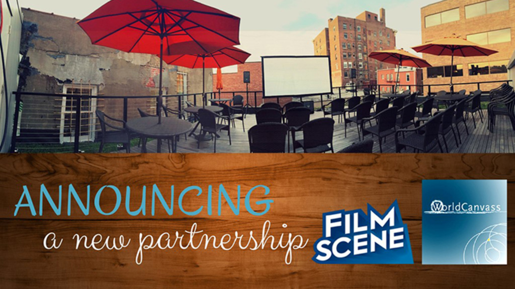 FilmScene rooftop patio with umbrellas and seats