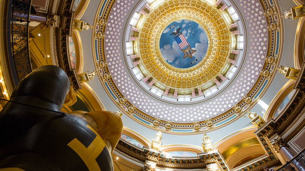 Looking upward into the Iowa State Capitol dome.