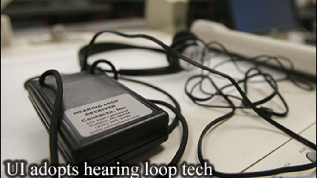 Image of hearing-loop technology being adopted at UI