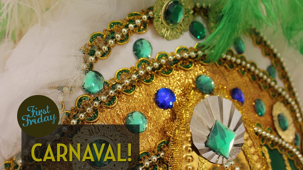 A close up photo of a portion of a Carnaval costume head-dress