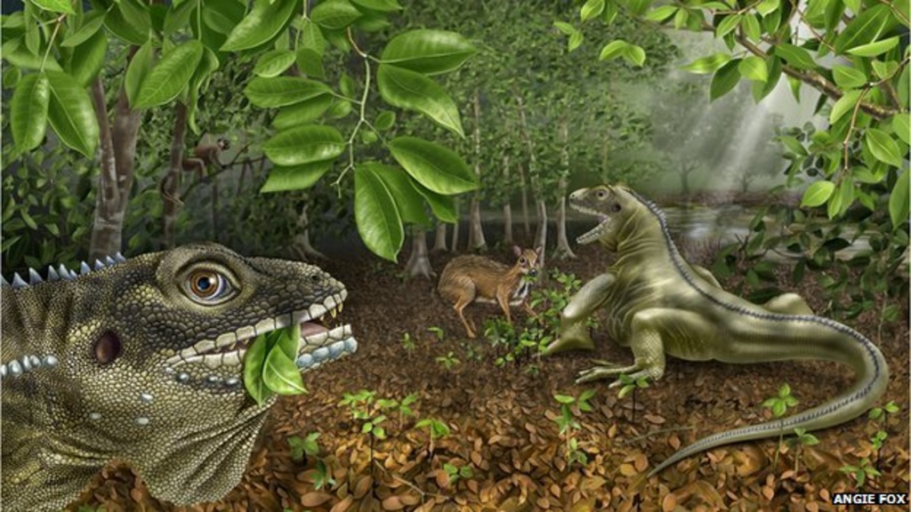 Strange days: The lizard was among a menagerie of animals inhabiting South East Asia during the Eocene