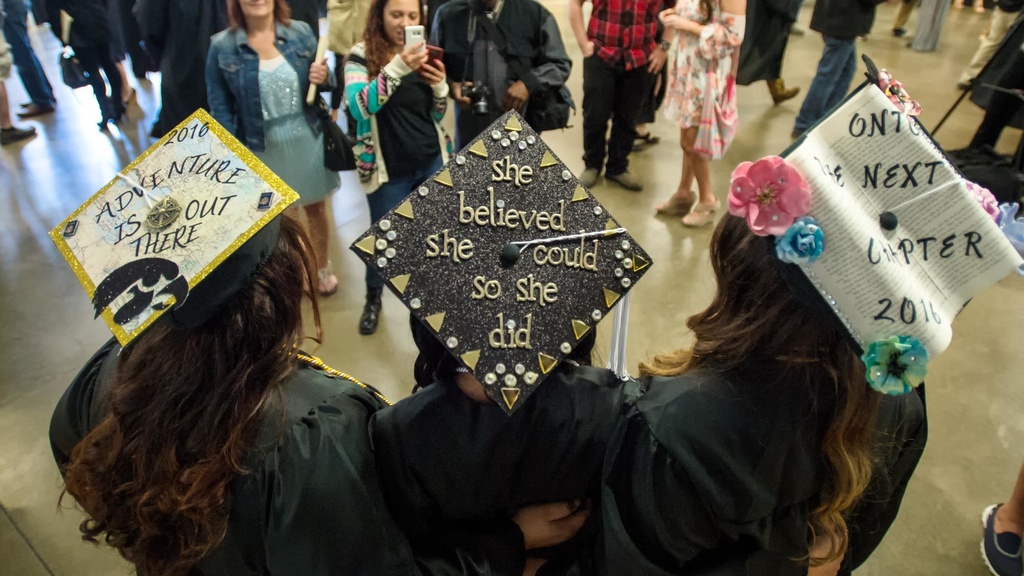 scenes from commencement ceremony