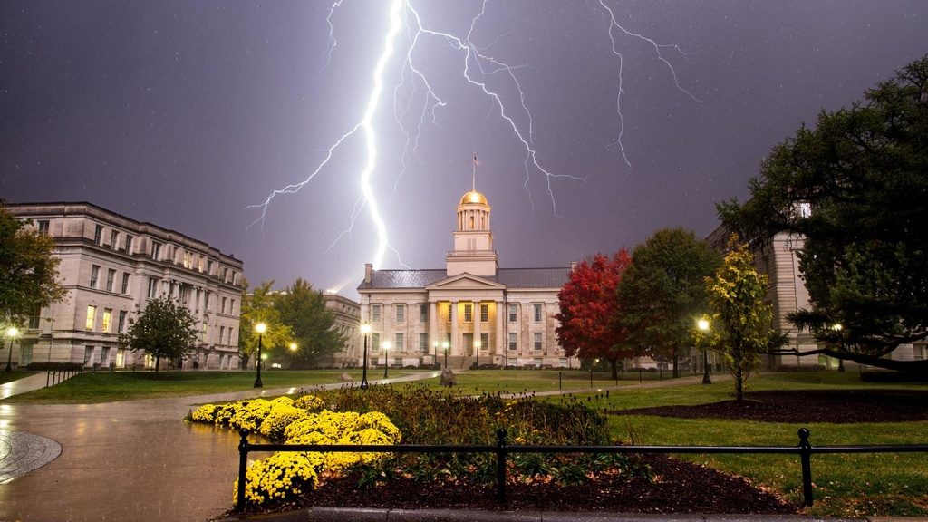Lightning strikes beyond Old Capitol