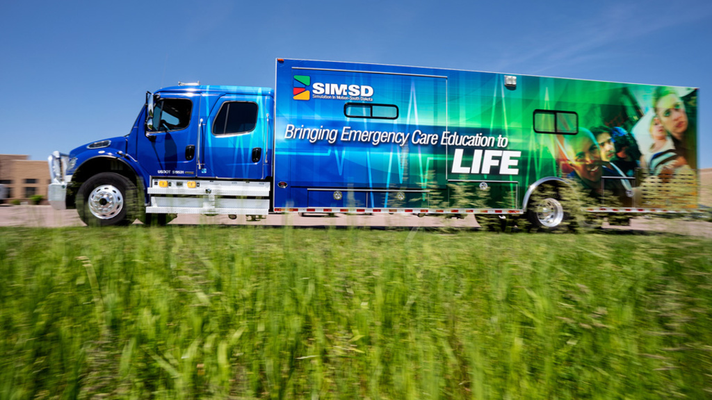 a truck used by the Simulation in Motion South Dakota program