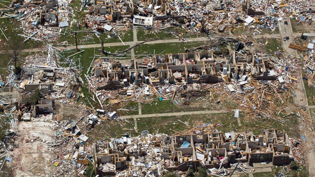 A 2011 tornado that ravaged Tuscaloosa, Alabama (shown in this aerial photo), may have owed some of its destructive power to particles of smoke that traveled more than a thousand miles from fires set in Central America.