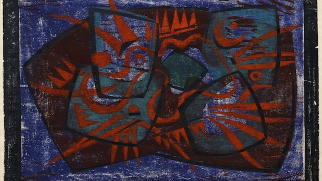 An abstract painting of a scorpion