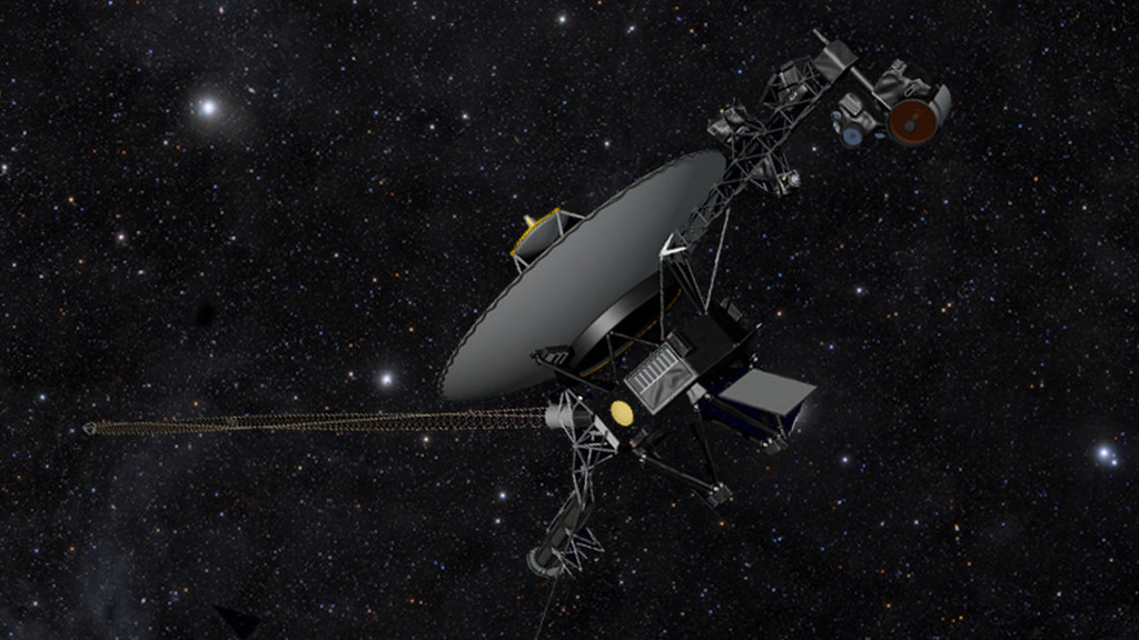 An artist&#039;s rendering of the Voyager spacecraft