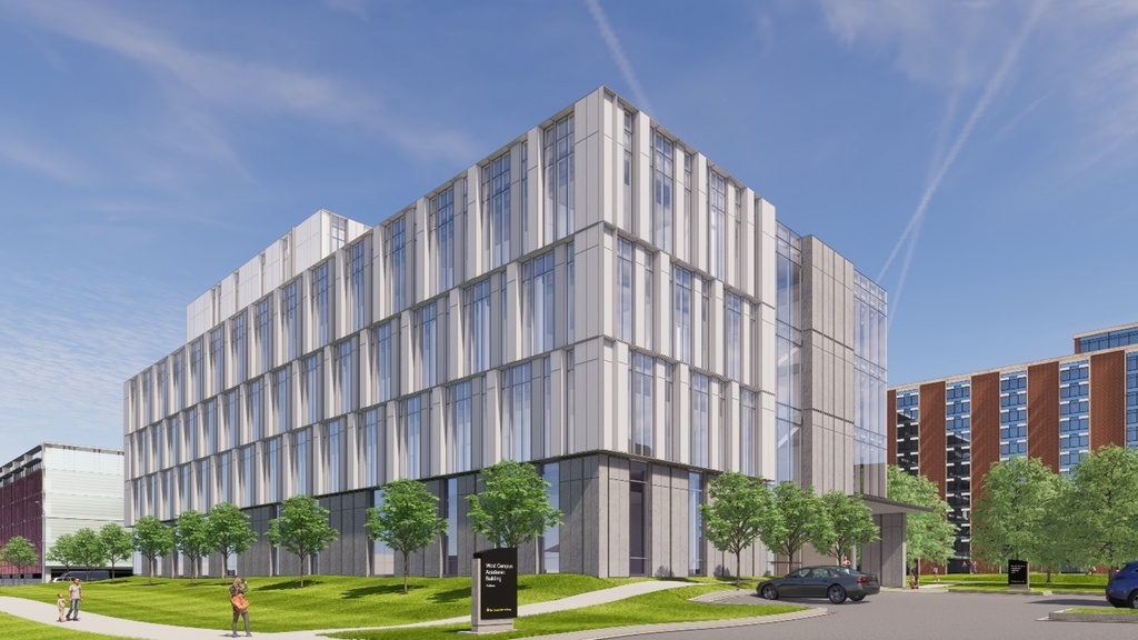 A render of the Health Sciences Academic Building