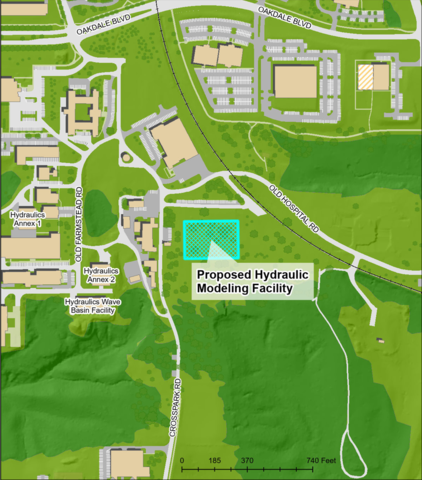 Map showing location of new IIHR facility