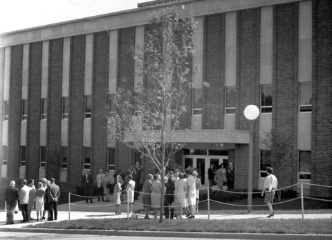 Photo from the dedication of the Wendell Johnson Speech and Hearing Center