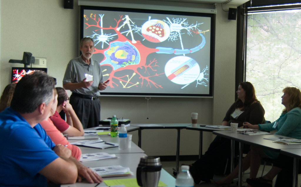 Harvey Joanning presenting workshop focused on the brain and love.