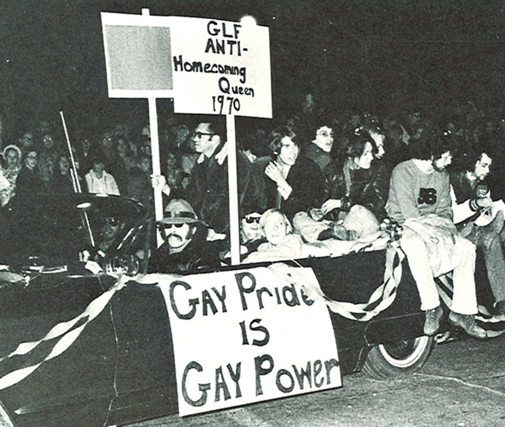 photo from 1971 yearbook showing homecoming parade representation
