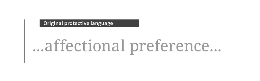 affectional preference in large type