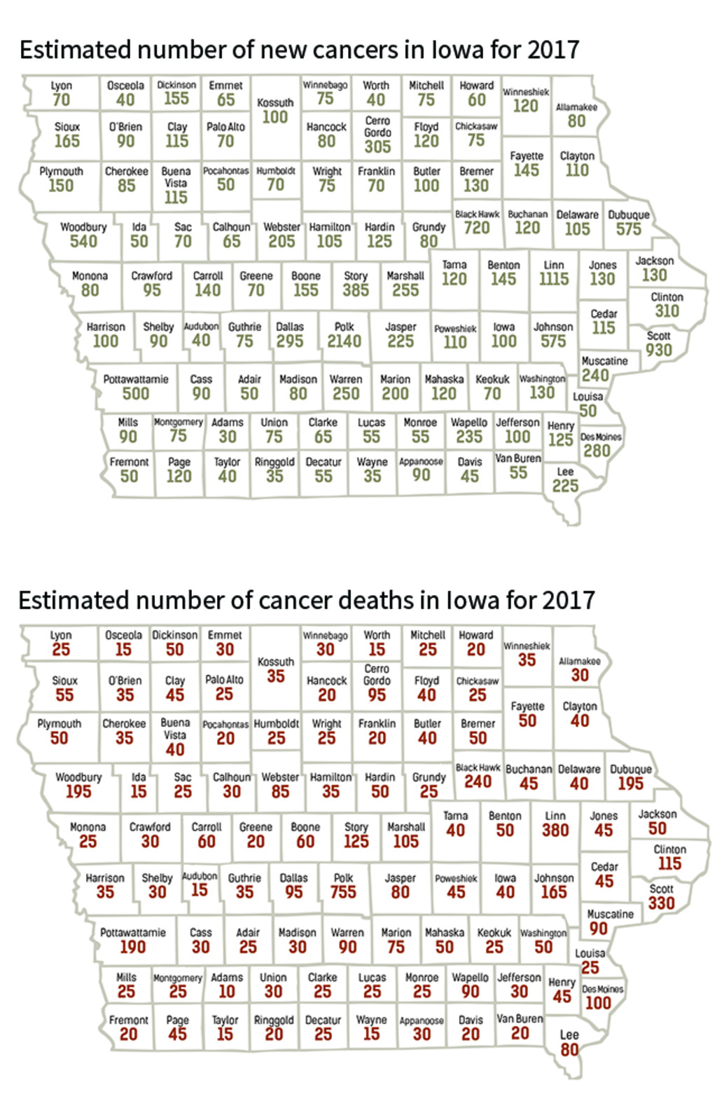 maps of iowa showing cancer stats